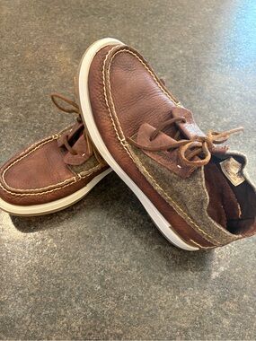 Sperry Brown Leather and Gray Wool Chukka Boots